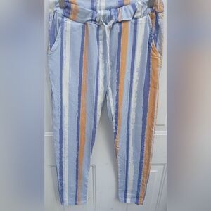 Venti6 Women's Multicolor  Drawstring Casual Stretch Pants Size M